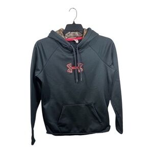 Under Armour Hoodie Womens Medium Black Camo Performace Hunting Coldgear
